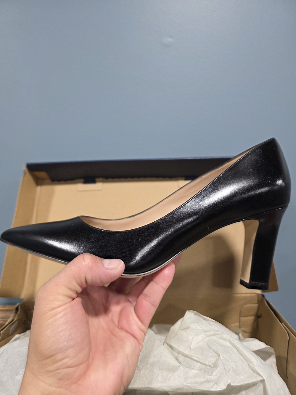 Cole Haan Black Leather Pointed Toe Pump